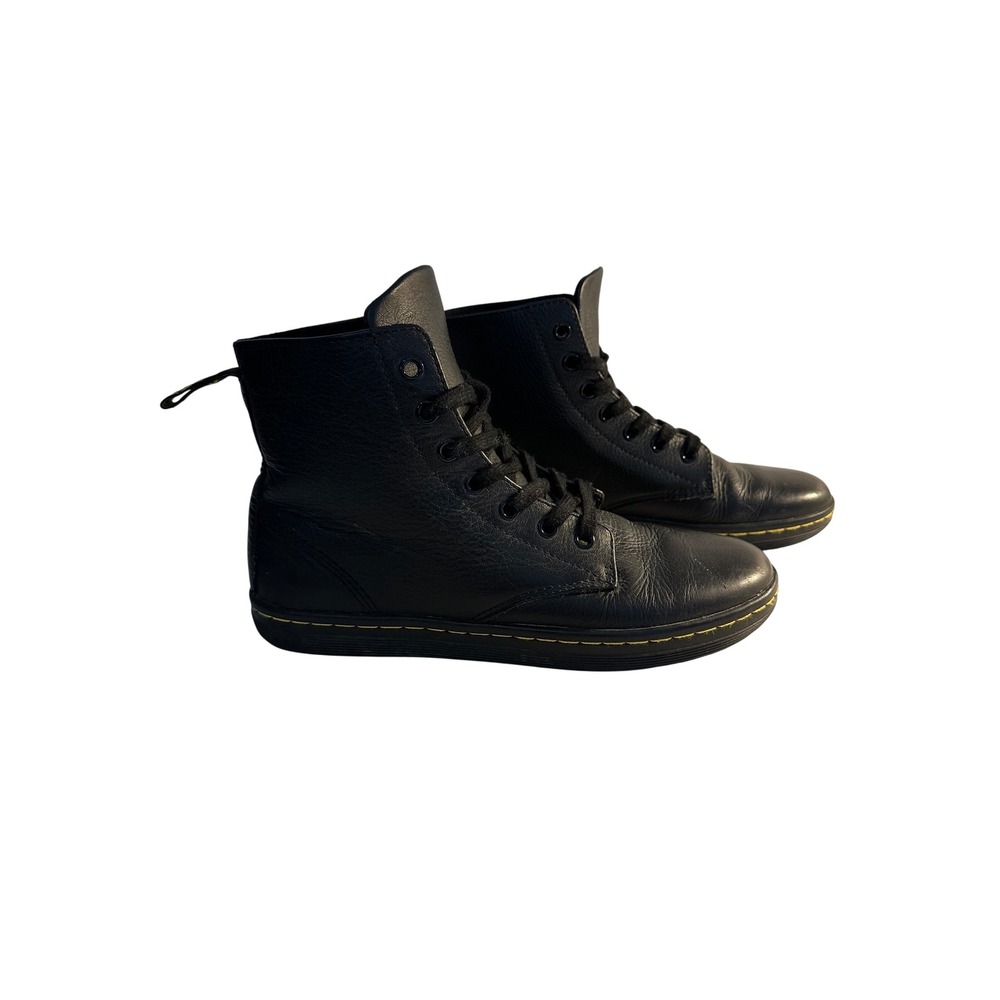 Dr. Martens Leyton Leather Lace Up Boot Women Size USL 7 EU 38 Black Comfort